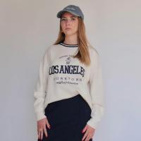 Anna pull beige los angeles bleu marine entiere 1