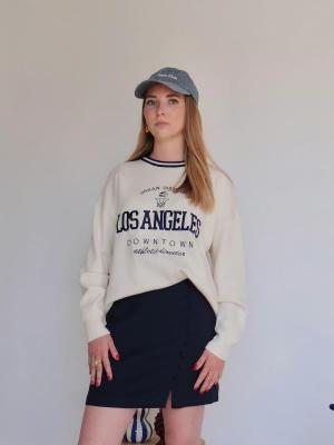 Anna pull beige los angeles bleu marine entiere 1