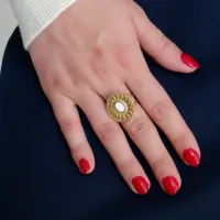 Bague cercle perle au milieu