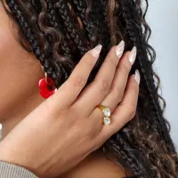 Bague double strass