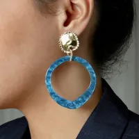 Bo grandes cre oles bleu
