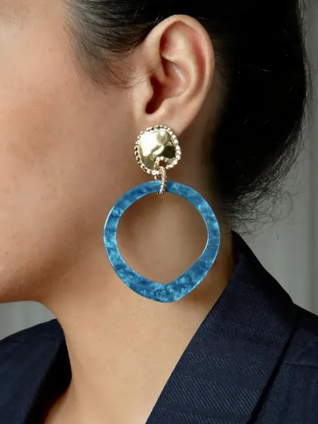 Bo grandes cre oles bleu