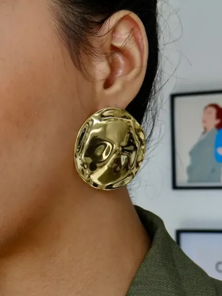 Boucle d oreille plaque ronde