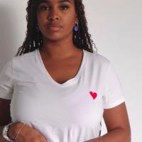 Charlie tee shirt blanc avec coeur rouge 1
