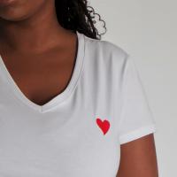 Charlie tee shirt blanc avec coeur rouge