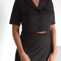 Ensmeble noir short jupe alma
