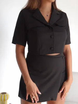 Ensmeble noir short jupe alma