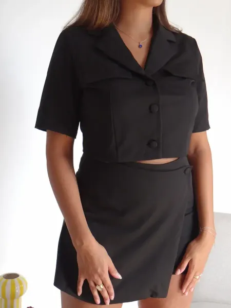 Ensmeble noir short jupe alma