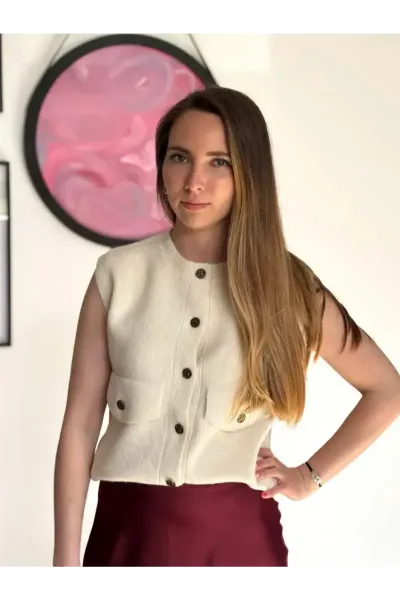 Gilet beige sans manche