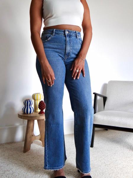 Jean coupe droite bleu