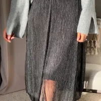 Jupe longue paillette gris zoom