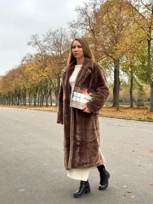 Manteau fourrure marron