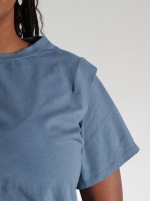 Mya tee shirt bleu avec epaulette