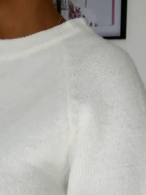 Pull blanc lucie de tail