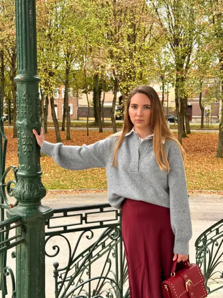 Pull chemise gris