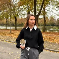 Pull chemise noir