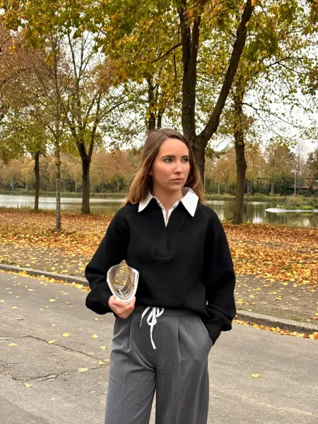 Pull chemise noir