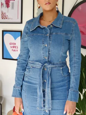 Robe jean boutons