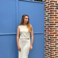 Robe longue beige