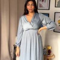 Robe longue bleu