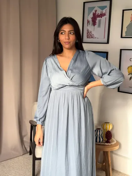 Robe longue bleu