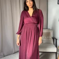 Robe longue fluide bordeau