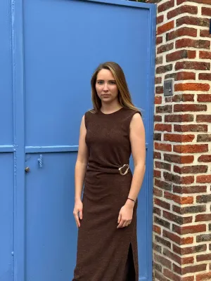 Robe longue marron