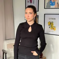 Top maille noir
