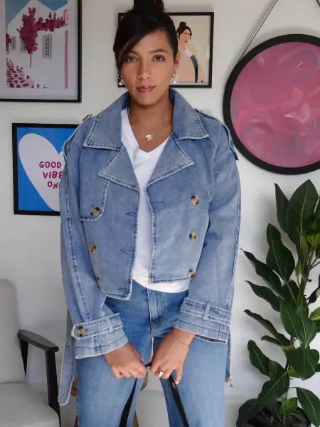 Trench en jean face