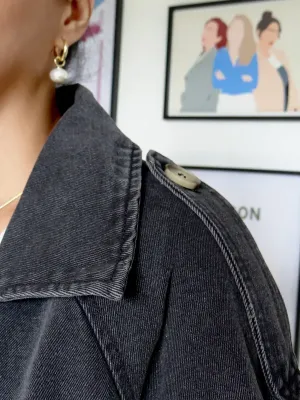 Trench en jean noir de tail
