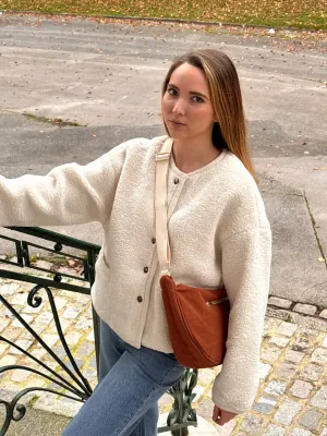 Veste mouton beige avec banane